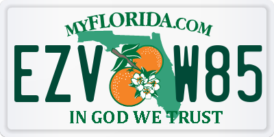 FL license plate EZVW85