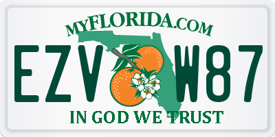 FL license plate EZVW87