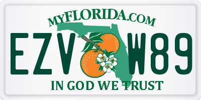 FL license plate EZVW89