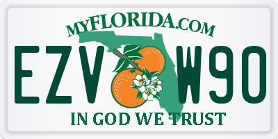 FL license plate EZVW90