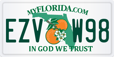 FL license plate EZVW98