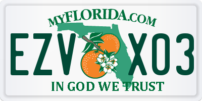 FL license plate EZVX03