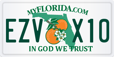 FL license plate EZVX10