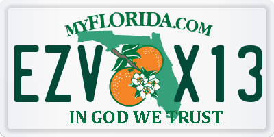 FL license plate EZVX13