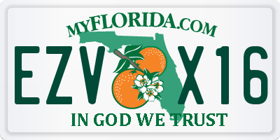 FL license plate EZVX16