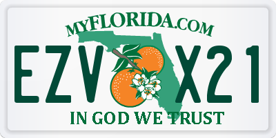 FL license plate EZVX21