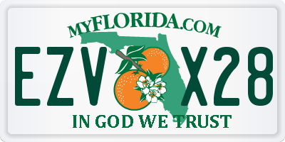 FL license plate EZVX28