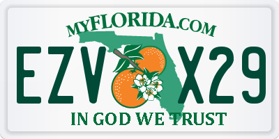 FL license plate EZVX29