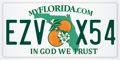 FL license plate EZVX54