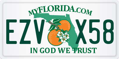 FL license plate EZVX58