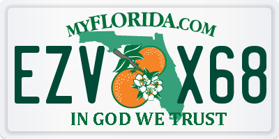 FL license plate EZVX68