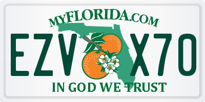 FL license plate EZVX70