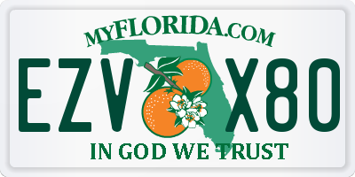 FL license plate EZVX80