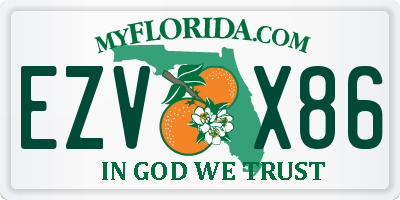 FL license plate EZVX86