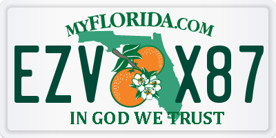 FL license plate EZVX87