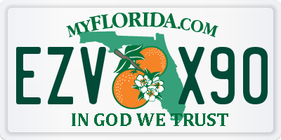 FL license plate EZVX90