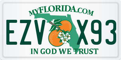 FL license plate EZVX93