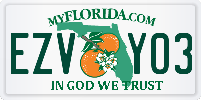 FL license plate EZVY03