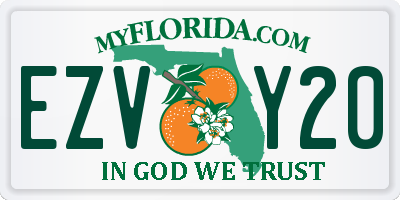 FL license plate EZVY20