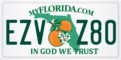 FL license plate EZVZ80