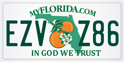 FL license plate EZVZ86