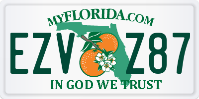 FL license plate EZVZ87