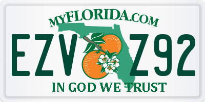 FL license plate EZVZ92