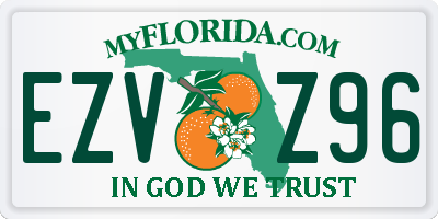 FL license plate EZVZ96