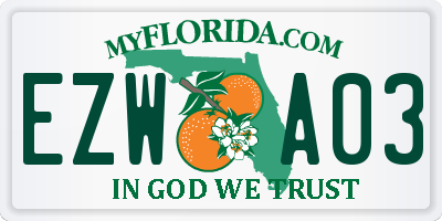 FL license plate EZWA03