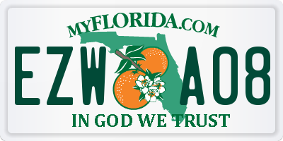 FL license plate EZWA08