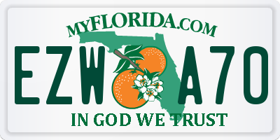 FL license plate EZWA70