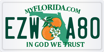 FL license plate EZWA80