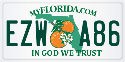 FL license plate EZWA86