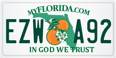 FL license plate EZWA92