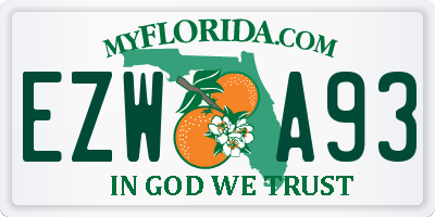 FL license plate EZWA93