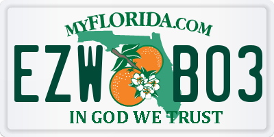 FL license plate EZWB03