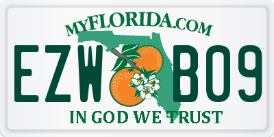 FL license plate EZWB09