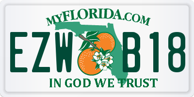 FL license plate EZWB18