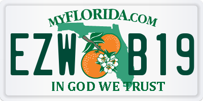 FL license plate EZWB19