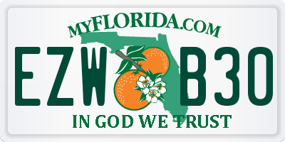 FL license plate EZWB30