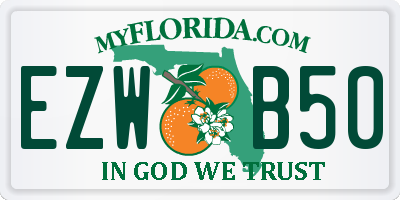 FL license plate EZWB50