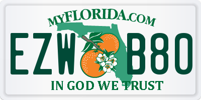 FL license plate EZWB80