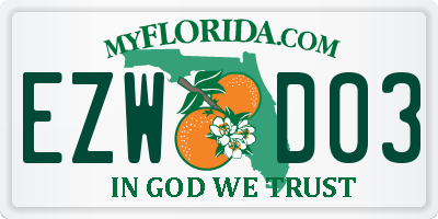 FL license plate EZWD03