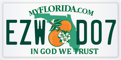 FL license plate EZWD07