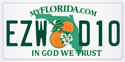 FL license plate EZWD10