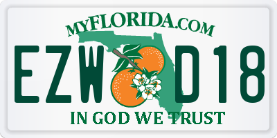 FL license plate EZWD18