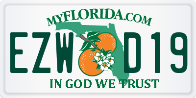 FL license plate EZWD19