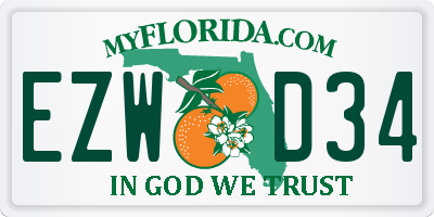 FL license plate EZWD34