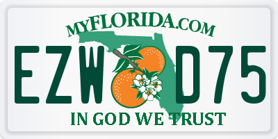 FL license plate EZWD75