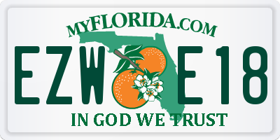 FL license plate EZWE18